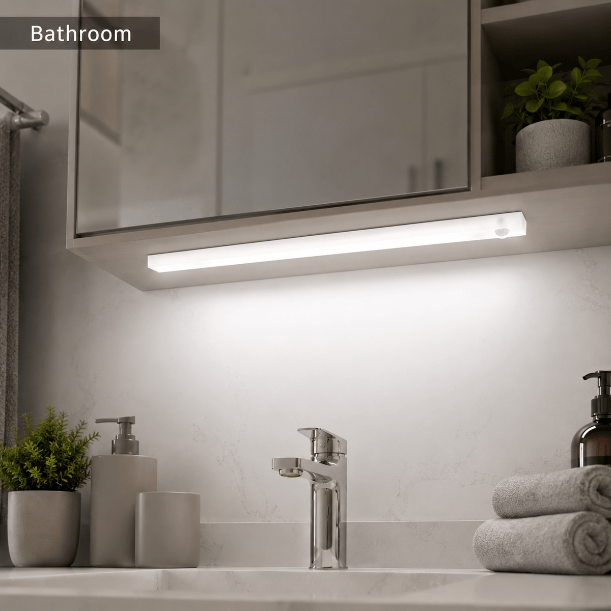 Lot de 3 barres LED à détecteur PIR et interrupteur, 20 à 50 cm