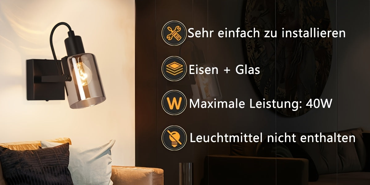 Plafonnier à spots en verre fumé sur barre noire, 2 à 4 lumières