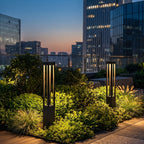 Borne lumineuse extérieure en aluminium noir, LED 3000K, 60 ou 80 cm