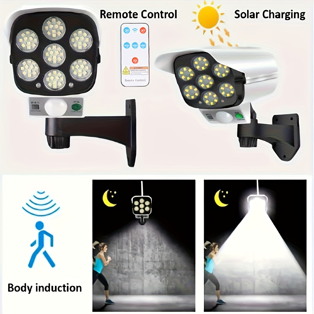 Projecteur solaire façon caméra de surveillance, 77 LED, lot de 2