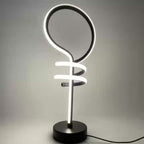 Lampe de bureau LED en tube lumineux, boucle et spirale noire, 46 cm
