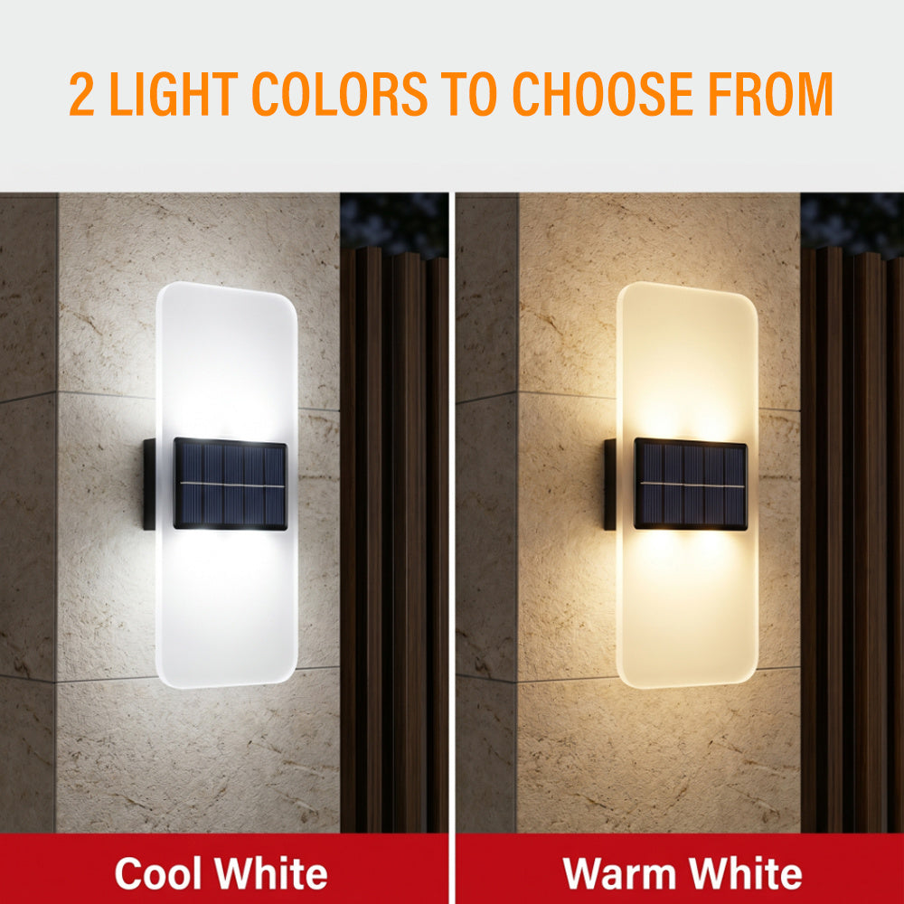 Applique murale solaire LED en acrylique, blanc chaud ou blanc froid
