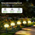 Guirlande solaire marguerites sur piquets, IP44, 10 à 40 LED