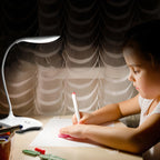 Lampe de bureau LED tactile à col flexible blanc, 14 LED à 5000 K