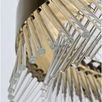Lustre LED couronne de cristal torsadé et anneau doré, Ø 40 cm