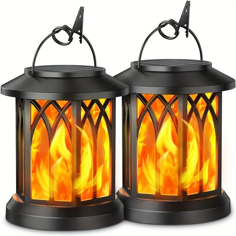 Lanterne solaire rétro à suspendre, lot de 2, ampoule filament IP65