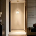 Petite suspension en cristal doré Ø 14 cm, une lumière E27