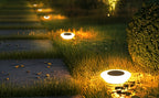 Spot solaire de sol à diffuseur opalin 14 LED, Ø 12,4 cm, lot de 4