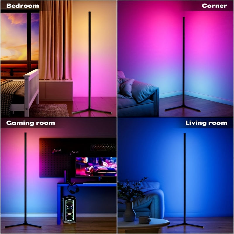 Lampadaire LED RVB 155 cm en aluminium sur trépied, appli