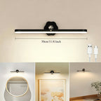 Applique murale LED noire rechargeable, barre aimantée orientable