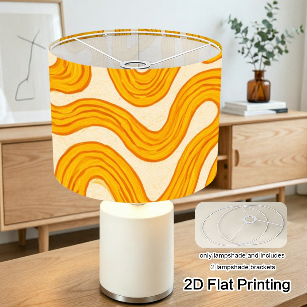 Abat-jour tambour ondulations jaune soleil et orange, Ø 33 cm