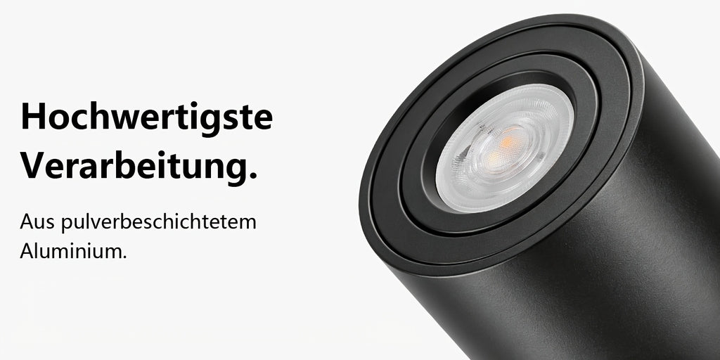 Lot de 4 spots LED en saillie orientables, cylindre en aluminium