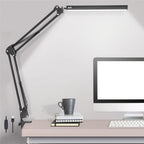 Lampe d'architecte à pince LED, bras métal blanc ou noir, USB