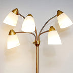 Lot de 6 tulipes abat-jour biseautées blanches pour lampadaire à bras