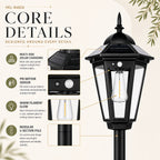 Lot de 2 lampadaires solaires 135 cm à lanterne et filament