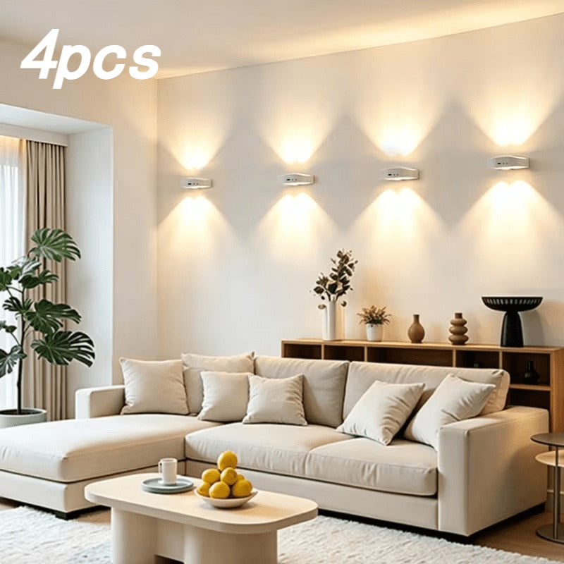 Applique murale LED sans fil haut et bas rechargeable, lot de 4
