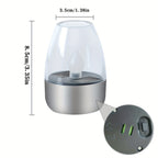 Lot de 3 bougies solaires LED sous globe transparent, IP44, 8,5 cm