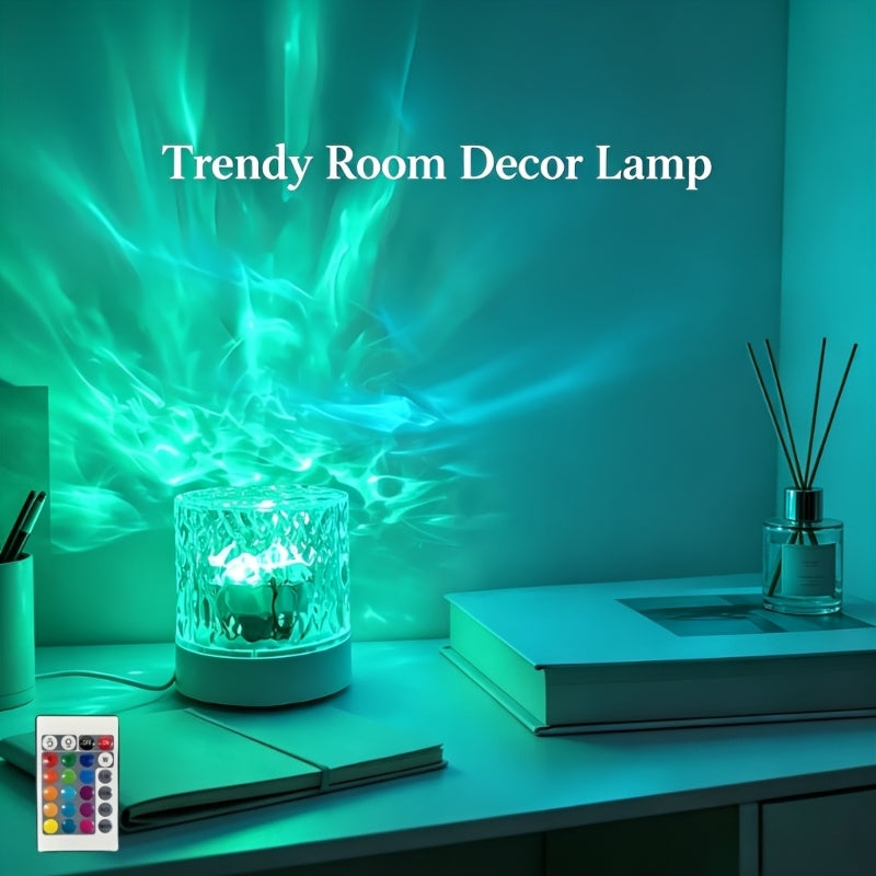 Lampe d'ambiance vague d'eau Ø 8 cm, tactile et télécommande à pile
