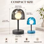 Lampe champignon sans fil à dôme gris ou bleu, 3000 à 6500K
