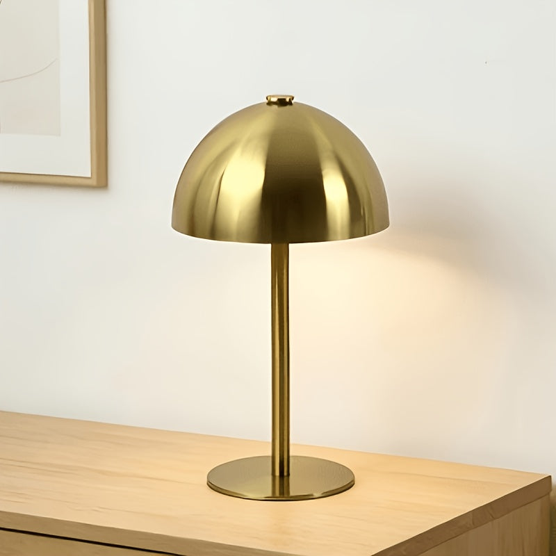 Lampe champignon en métal brossé à dôme hémisphérique