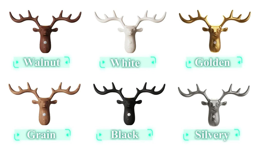 Applique murale tête de cerf LED à détecteur, sans fil rechargeable