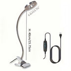 Lampe à pince avec loupe et anneau LED, col de 40 cm, blanche