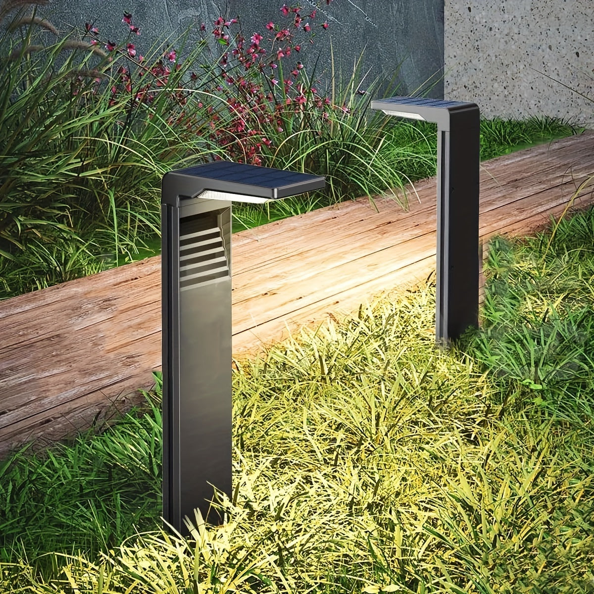 Bornes solaires rectangulaires au design contemporain