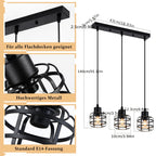 Suspension cages en métal noir E14, 1 lumière ou 3 en grappe