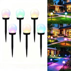 Lot de 4 globes solaires sur piquet à couleurs changeantes, 34 cm