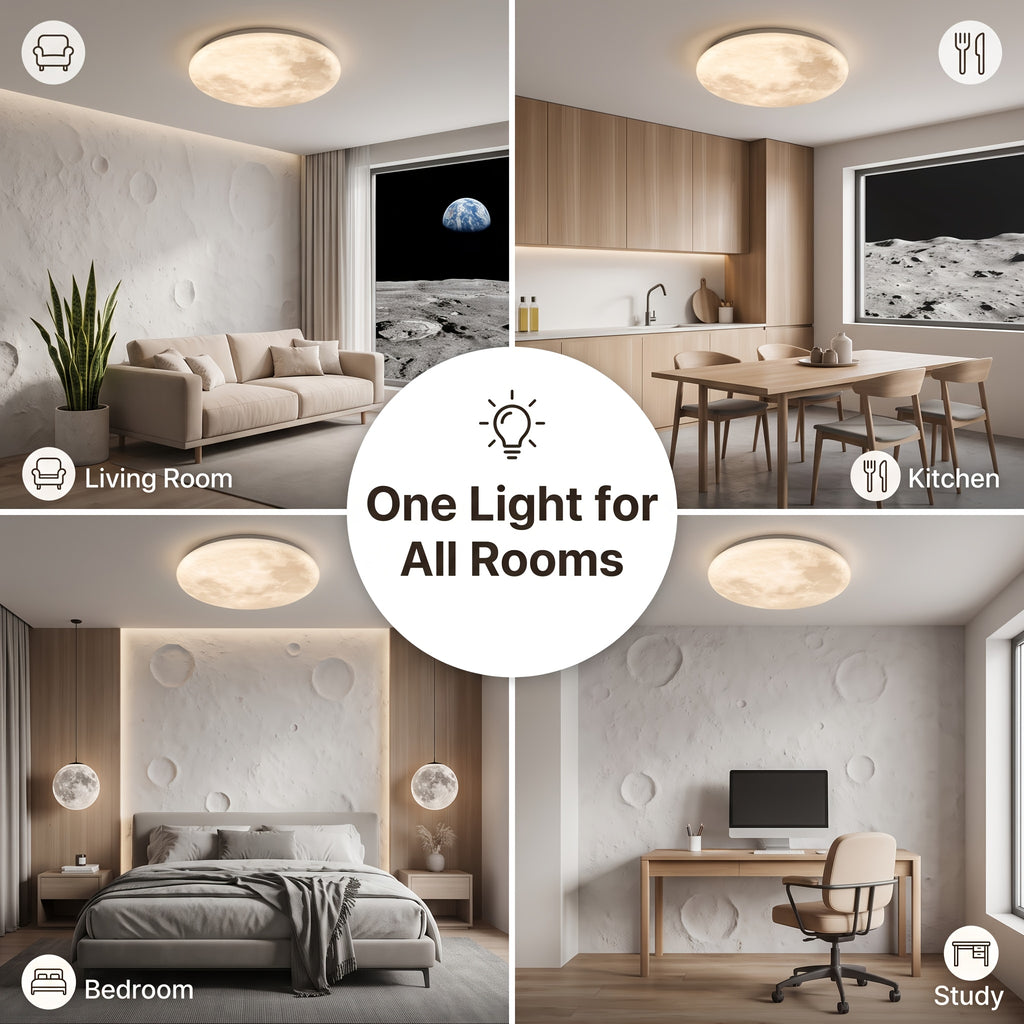 Plafonnier LED pleine lune Ø 33 cm, trois teintes à l'interrupteur