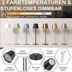 Lampe de table LED sans fil à abat-jour conique et deux hauteurs