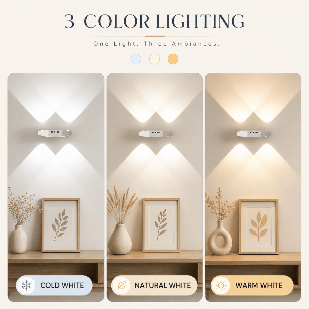 Applique murale LED sans fil haut et bas rechargeable, lot de 4