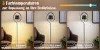 Lampadaire blanc sans fil à anneau, batterie 1800 mAh et solaire