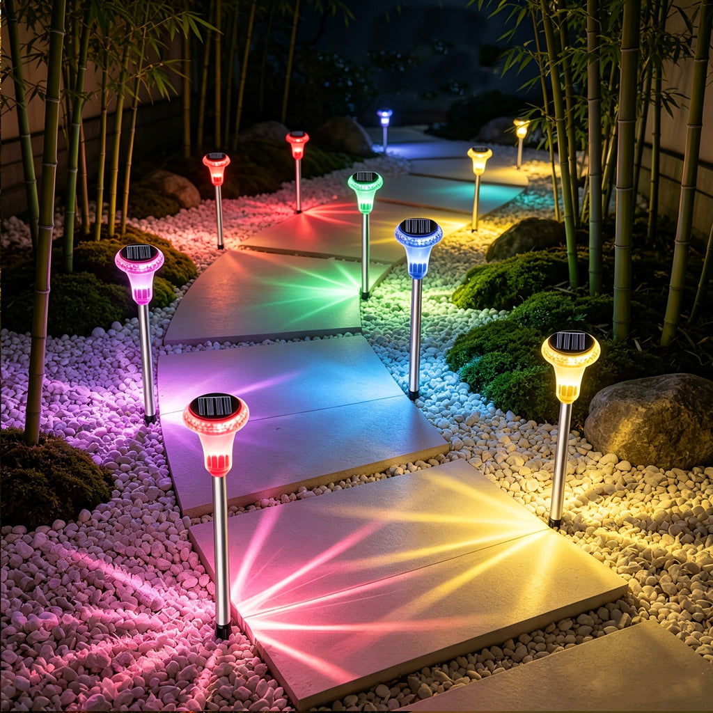 Lot de 12 lampes solaires de jardin à projection d'étoiles, IP44