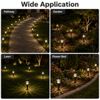 Lot de 24 balises solaires de jardin noires à 3 lumières, IP44