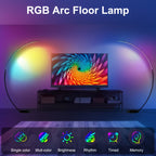 Lampadaire arc LED 31 W multicolore, interrupteur au pied, 165 cm