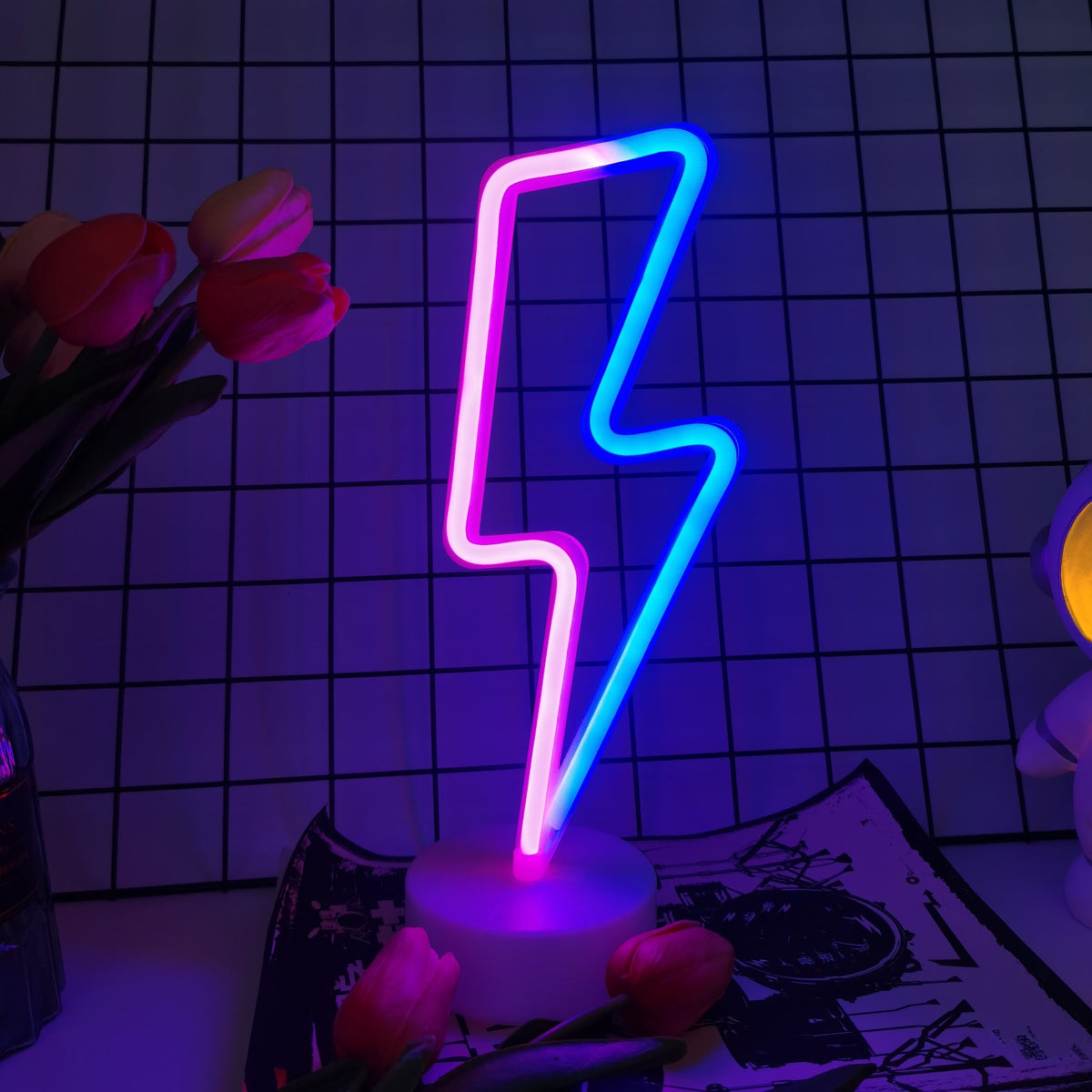 Néon éclair LED pour bureau de jeu et chambre