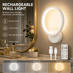 Applique murale anneau LED sans fil, télécommande et minuterie