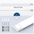 Réglette LED 120 cm 40 W blanc froid, à fixer au plafond ou au mur