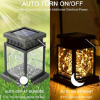 Lanterne solaire carrée noire à guirlande de 30 micro-LED, 12,5 cm