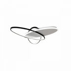 Plafonnier LED à trois ovales noir et blanc, 67,5 cm, télécommande