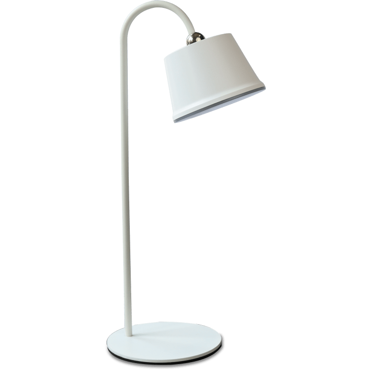 Lampe de table sans fil blanche à tête aimantée et col de cygne