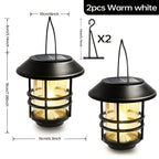 Suspension solaire noire effet flamme et potence murale, IP65