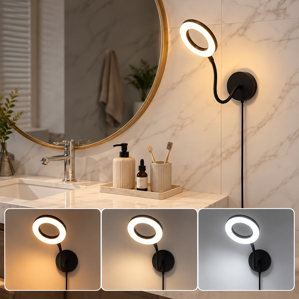 Applique murale liseuse LED à col flexible, alimentation USB