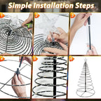 Sapin de Noël lumineux solaire en spirale à étoile, 93 cm, 80 LED