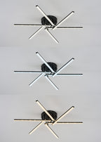 Plafonnier LED à six branches en étoile, doré, blanc ou noir, 76 cm