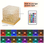 Lampe cube à reflets d'eau RVB, 16 couleurs et télécommande