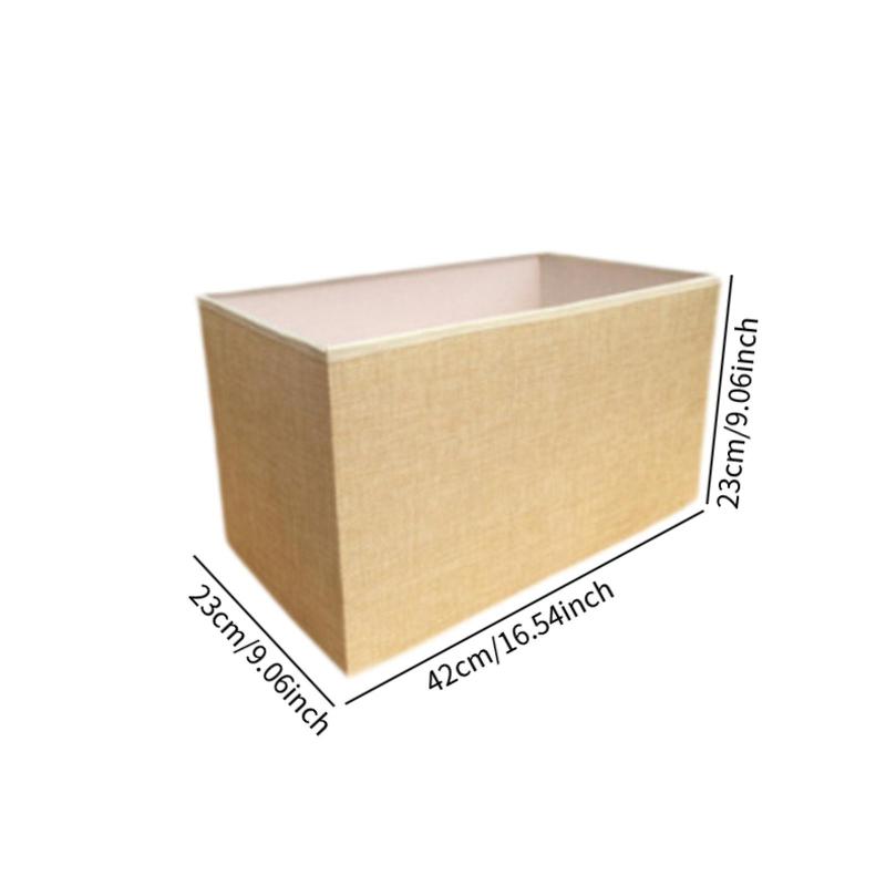 Grand abat-jour rectangulaire en lin beige, 42 x 23 x H 23 cm