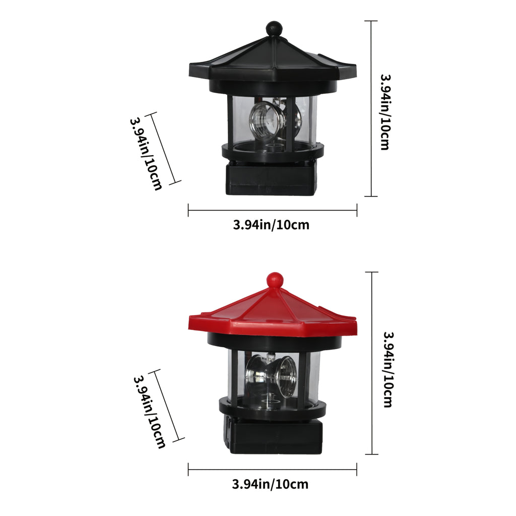 Lot de 2 lampes solaires pavillon octogonal, toit noir et rouge