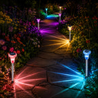 Lot de 12 lampes solaires de jardin à projection d'étoiles, IP44